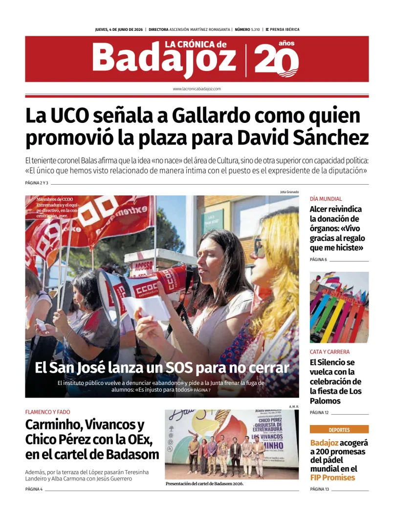 Portada de La Crónica de Badajoz