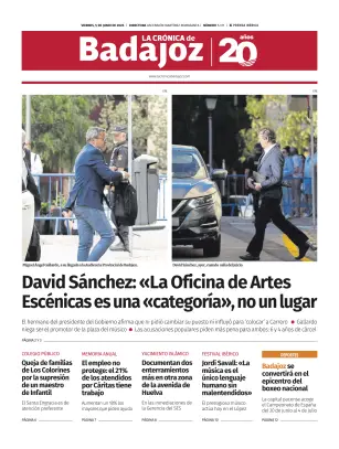Portada de La Crónica de Badajoz, 5 de junio de 2026
