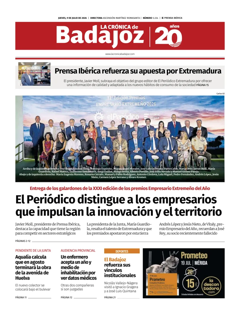 Portada de La Crónica de Badajoz