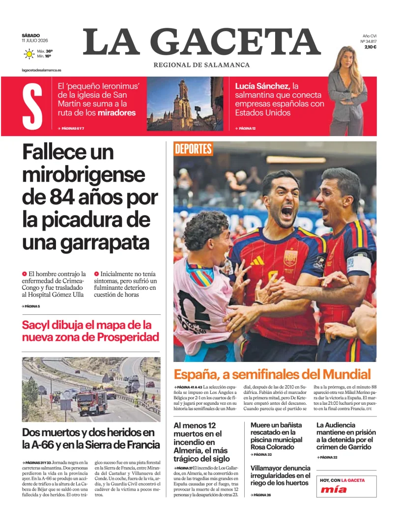 Portada de La Gaceta de Salamanca