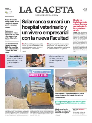 Portada de La Gaceta de Salamanca, 2 de junio de 2026