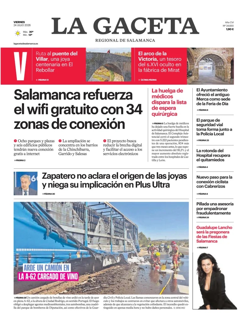 Portada de La Gaceta de Salamanca