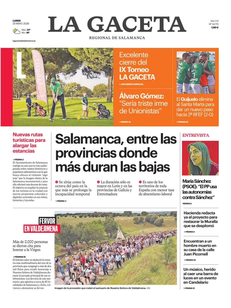 La Gaceta de Salamanca — 25/05