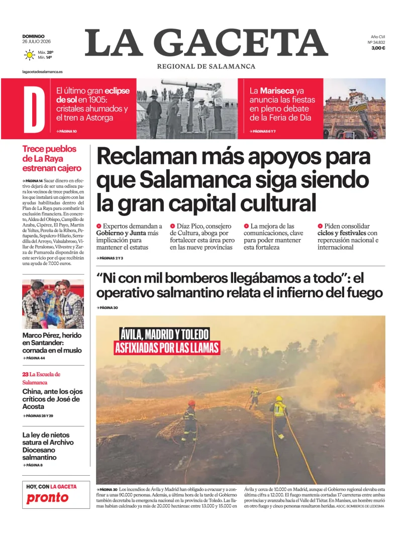 Portada de La Gaceta de Salamanca