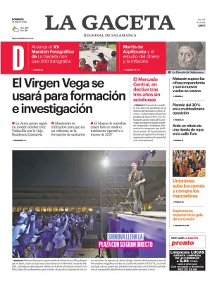 Portada de La Gaceta de Salamanca, 31 de mayo de 2026