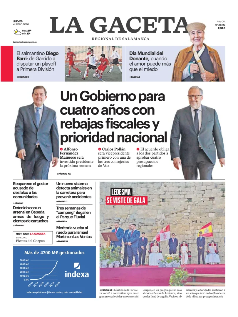 Portada de La Gaceta de Salamanca