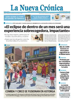 Portada de La Nueva Crónica, 12 de julio de 2026