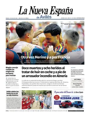 Portada de La Nueva España (Avilés), 11 de julio de 2026