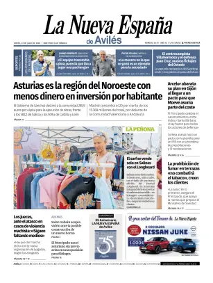 Portada de La Nueva España (Avilés), 23 de julio de 2026