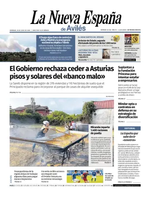 Portada de La Nueva España (Avilés), 26 de julio de 2026