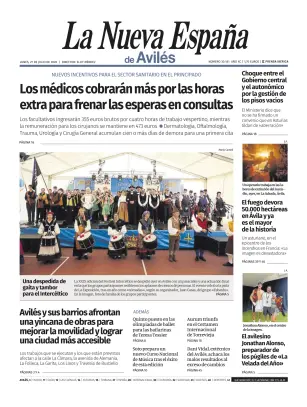 Portada de La Nueva España (Avilés), 27 de julio de 2026