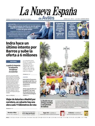 Portada de La Nueva España (Avilés), 31 de mayo de 2026