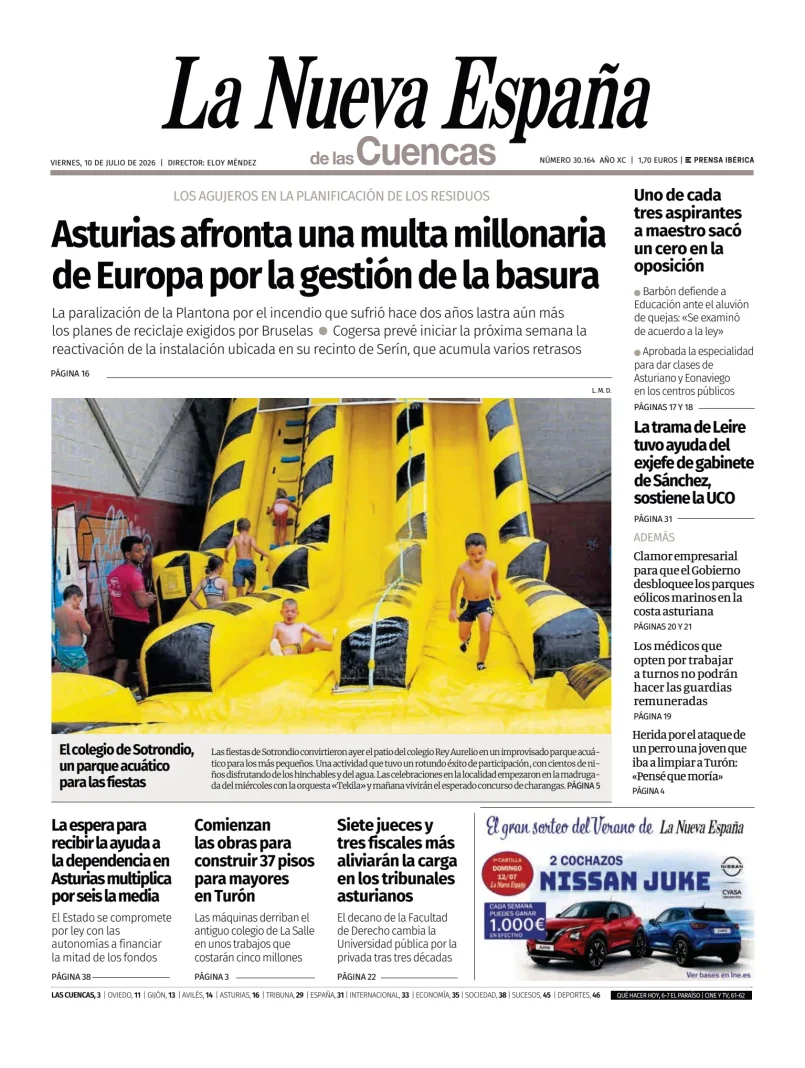Portada de La Nueva España (Cuencas)
