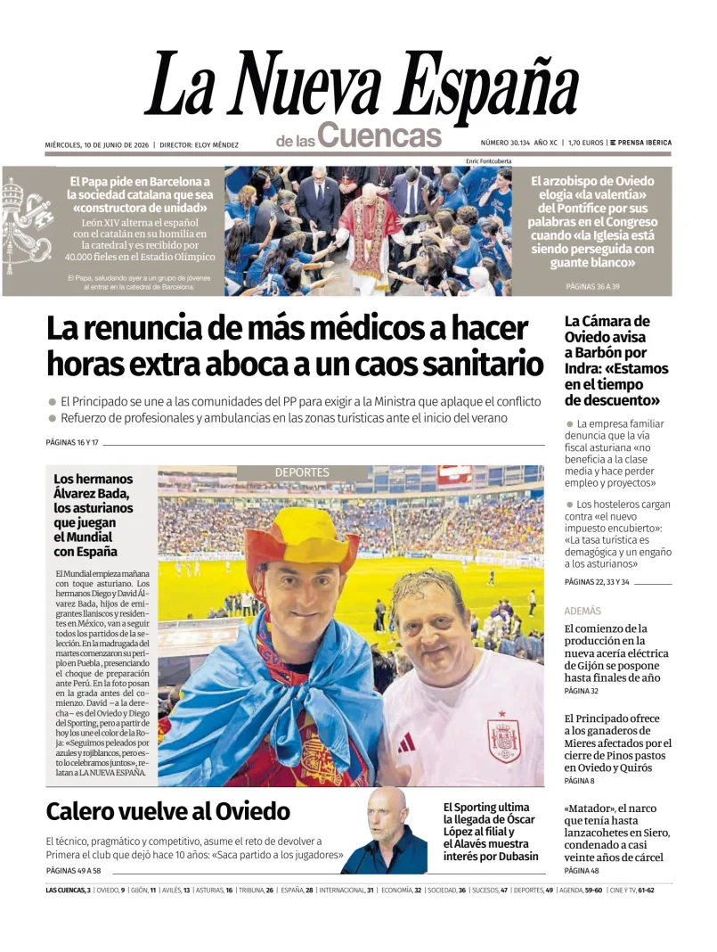Portada de La Nueva España (Cuencas)