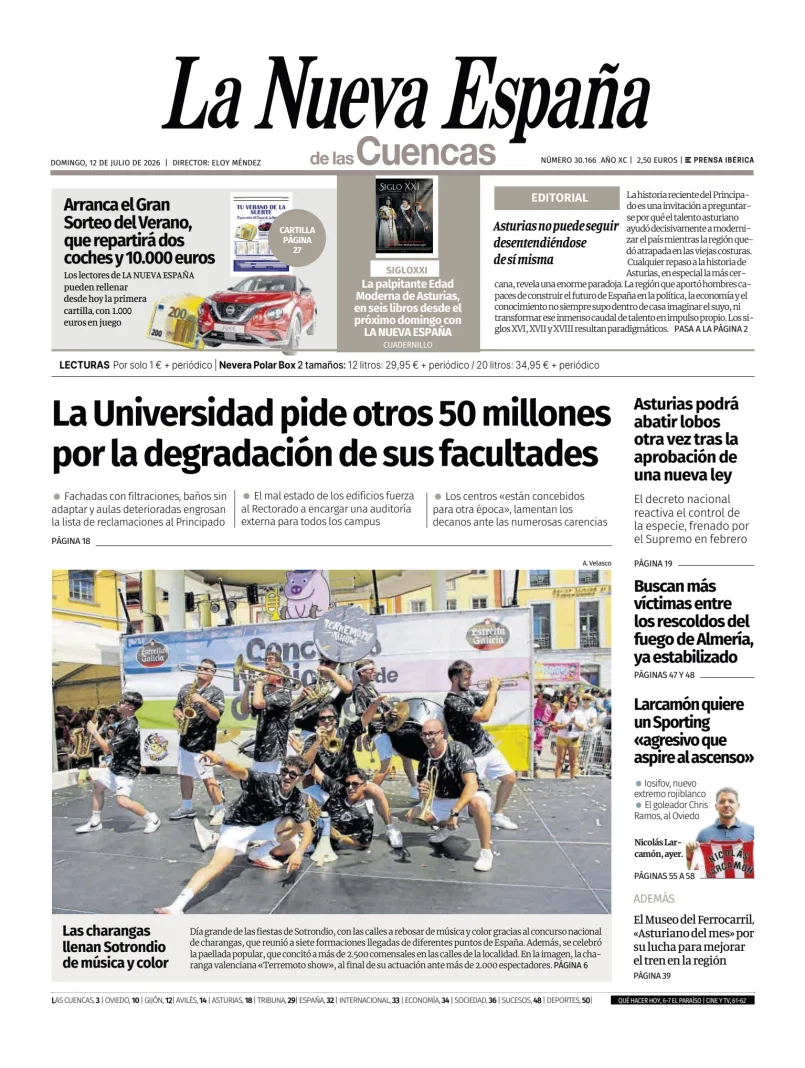 Portada de La Nueva España (Cuencas)