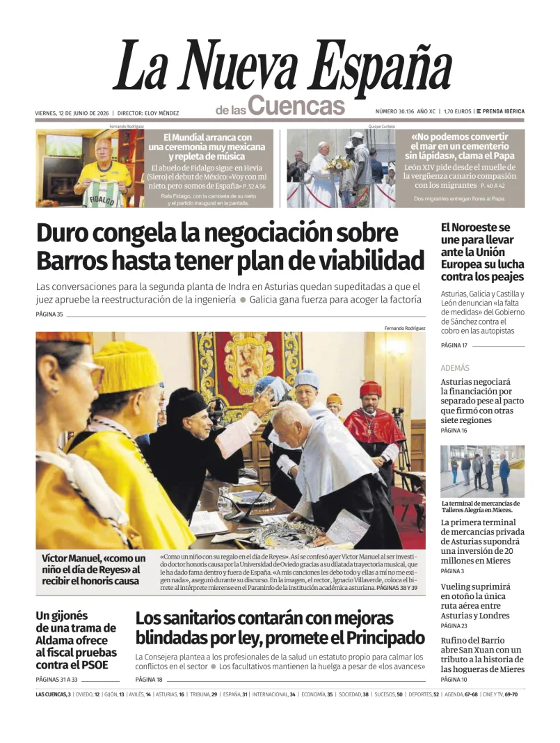 Portada de La Nueva España (Cuencas)