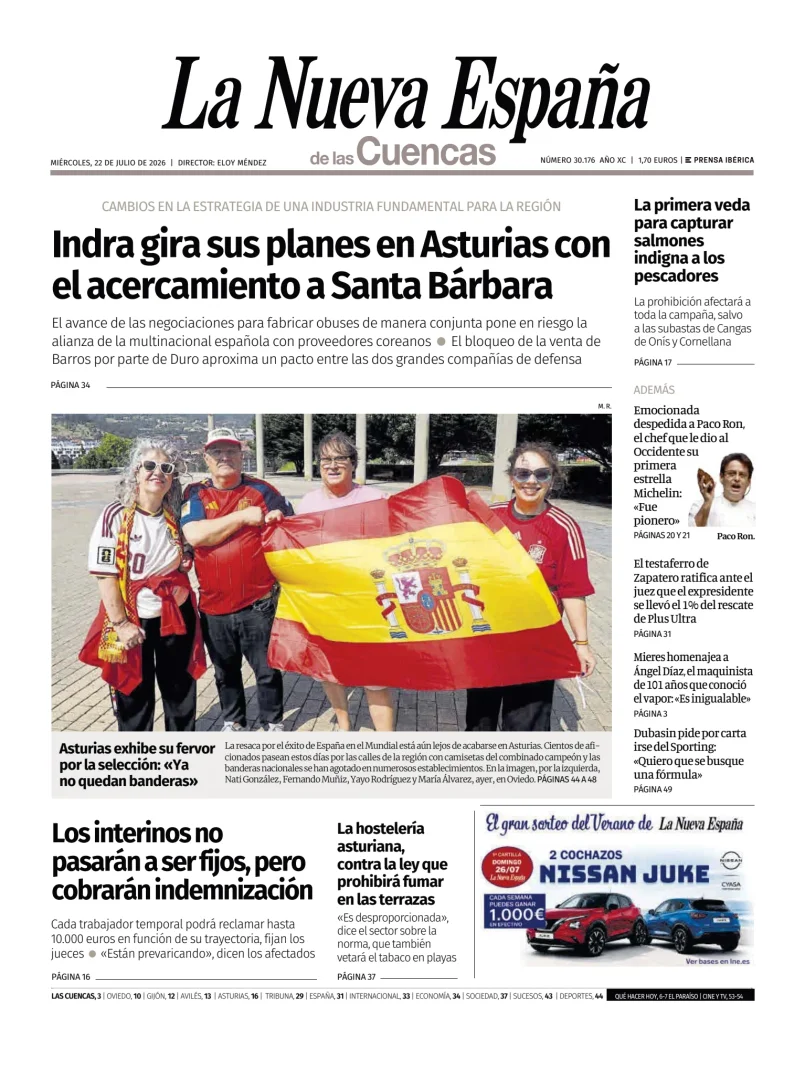Portada de La Nueva España (Cuencas)