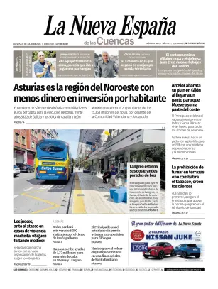 Portada de La Nueva España (Cuencas), 23 de julio de 2026