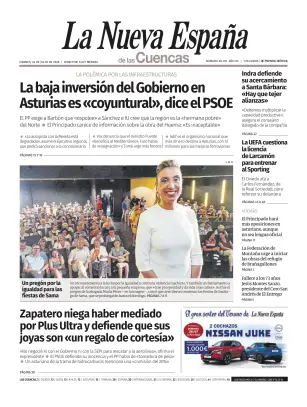 Portada de La Nueva España (Cuencas), 24 de julio de 2026