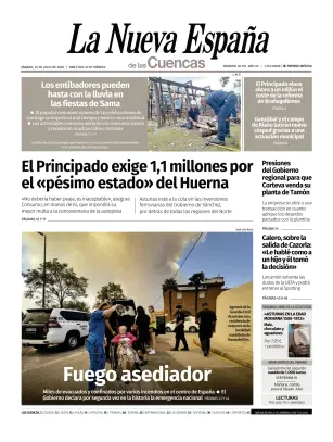 Portada de La Nueva España (Cuencas), 25 de julio de 2026