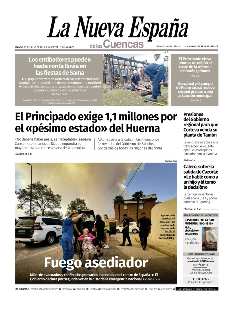 Portada de La Nueva España (Cuencas)