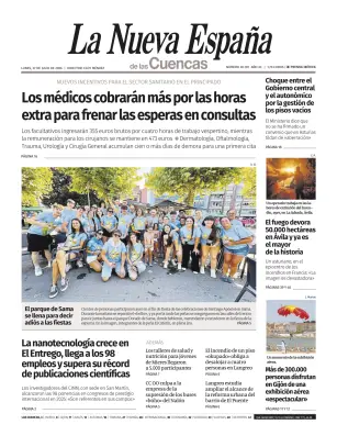Portada de La Nueva España (Cuencas), 27 de julio de 2026