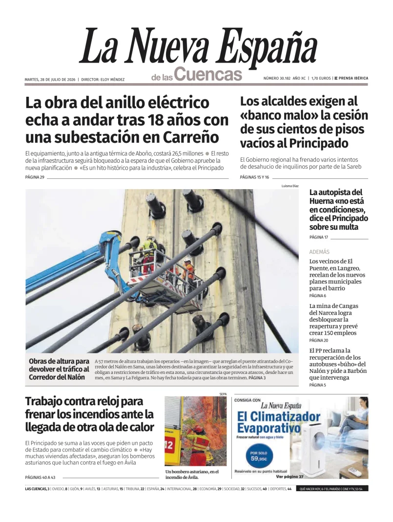 Portada de La Nueva España (Cuencas)