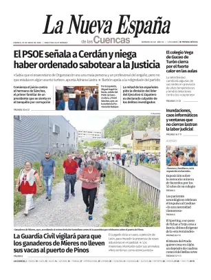 Portada de La Nueva España (Cuencas), 29 de mayo de 2026