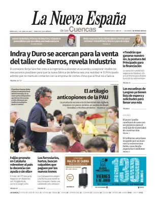 Portada de La Nueva España (Cuencas), 3 de junio de 2026