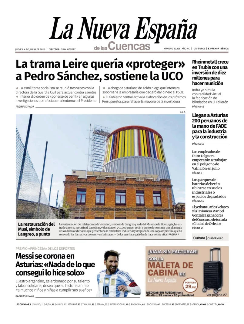Portada de La Nueva España (Cuencas)