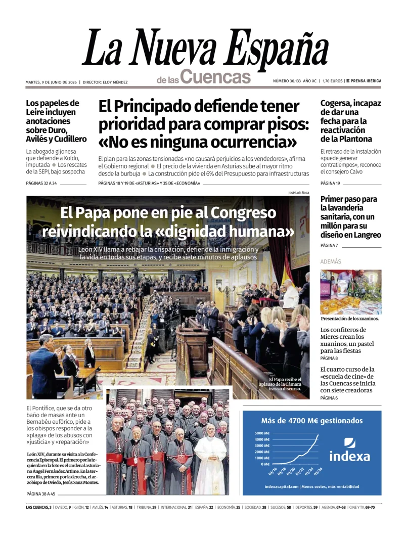 Portada de La Nueva España (Cuencas)