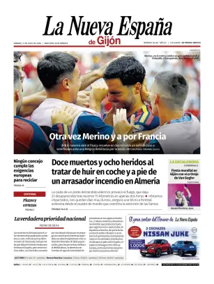 Portada de La Nueva España (Gijón), 11 de julio de 2026