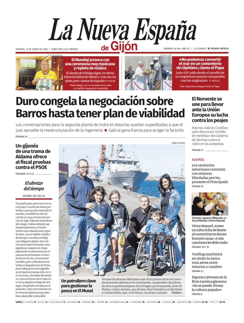 Portada de La Nueva España (Gijón)