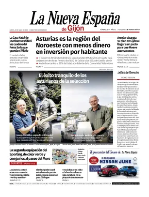 Portada de La Nueva España (Gijón), 23 de julio de 2026