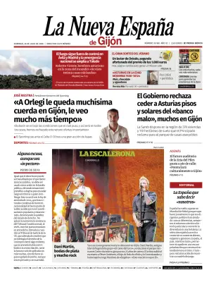 Portada de La Nueva España (Gijón), 26 de julio de 2026