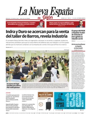 Portada de La Nueva España (Gijón), 3 de junio de 2026