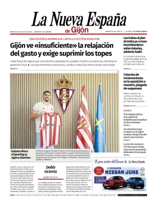 Portada de La Nueva España (Gijón), 8 de julio de 2026
