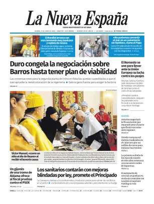 Portada de La Nueva España (Oviedo), 12 de junio de 2026