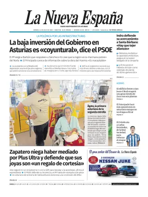 Portada de La Nueva España (Oviedo), 24 de julio de 2026