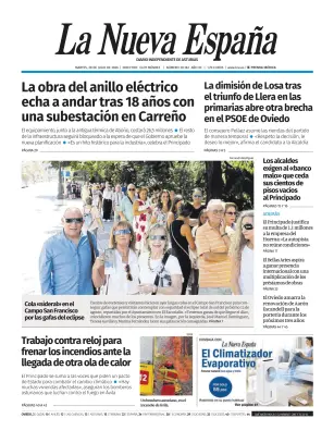 Portada de La Nueva España (Oviedo), 28 de julio de 2026