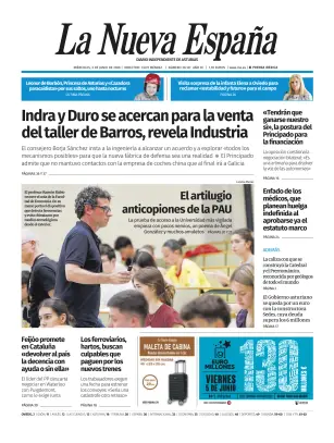 Portada de La Nueva España (Oviedo), 3 de junio de 2026