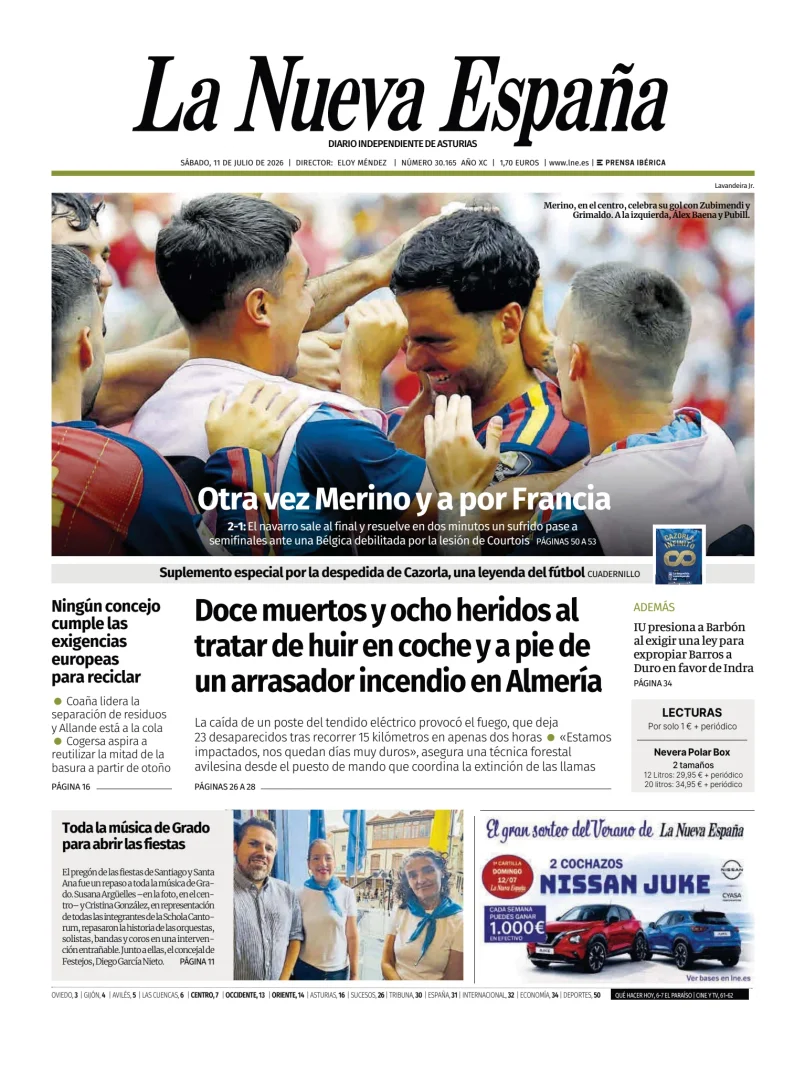 Portada de La Nueva España