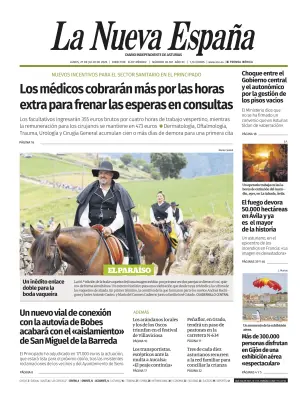 Portada de La Nueva España, 27 de julio de 2026