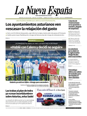 Portada de La Nueva España, 8 de julio de 2026
