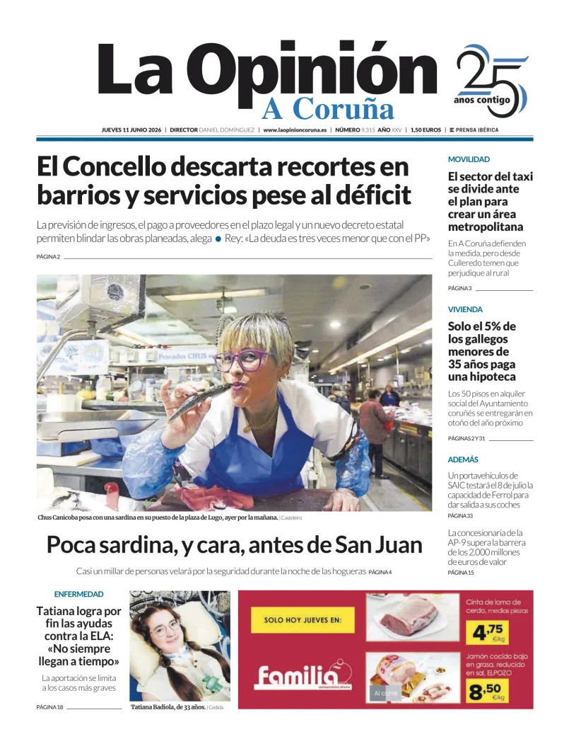 Portada de La Opinion de A Coruña