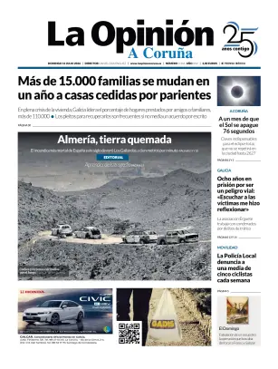 Portada de La Opinion de A Coruña, 12 de julio de 2026