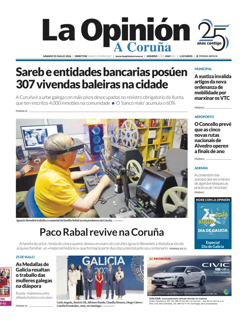 Portada de La Opinion de A Coruña
