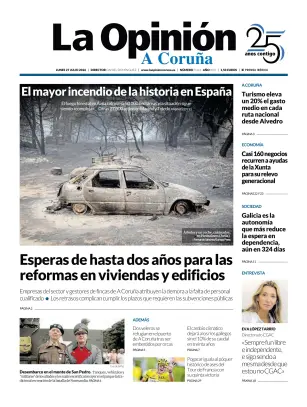 Portada de La Opinion de A Coruña, 27 de julio de 2026