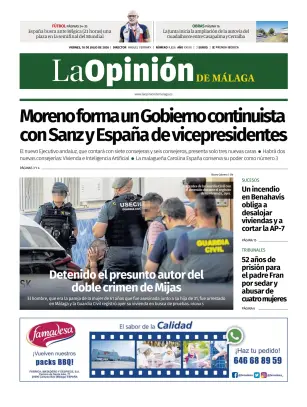 Portada de La Opinión de Málaga, 10 de julio de 2026