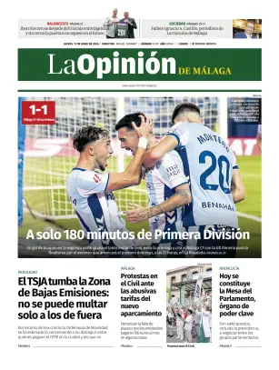 Portada de La Opinión de Málaga, 11 de junio de 2026